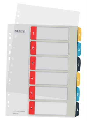 Leitz Registrační tisknutelný PP A4+ 1-6 Příjemné barvy