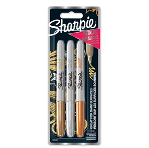 Sharpie Marker Metallic 1,4mm balení zlatá/stříbrná/bronzová (3)