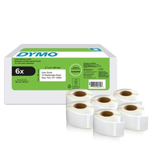 Dymo LabelWriter 25 mm x 54 mm Etikety na zpětnou adresu 6 rolí po 500 kusů/válec