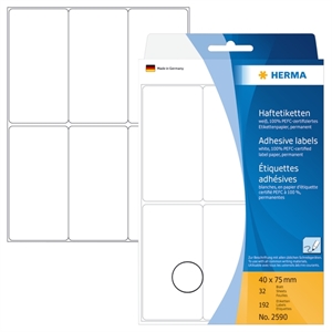 HERMA etiketa manuální 40 x 75 bílá mm, 192 ks.