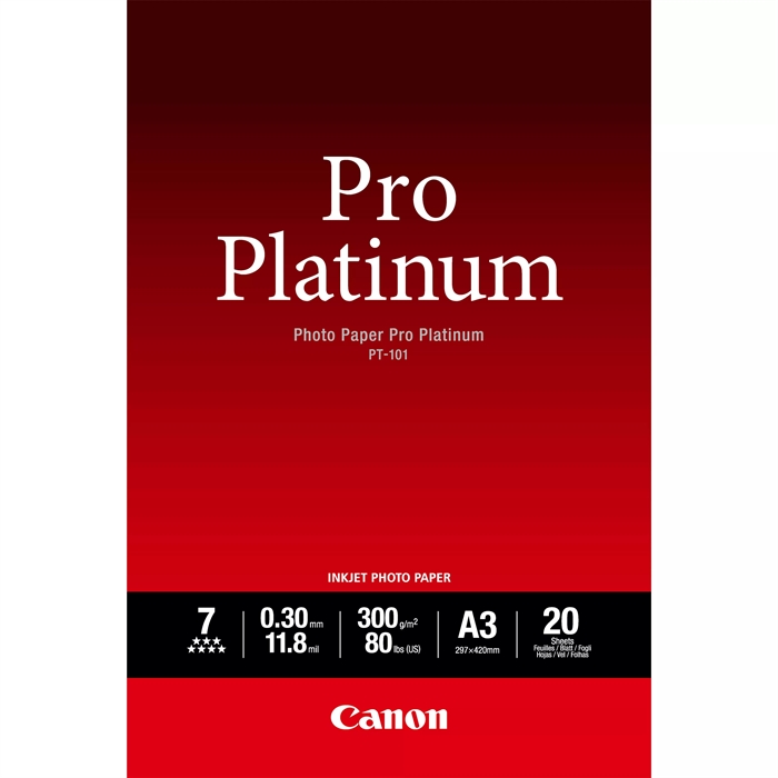 Canon Photo Paper Pro Platinum 300g/m² - A3, 20 listů