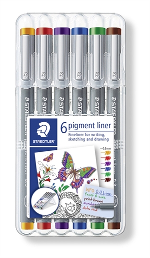 Staedtler Fineliner pigment liner 0,3mm sada (6)