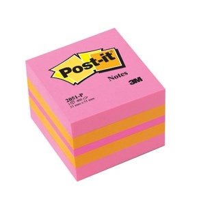 3M Post-it poznámky 51 x 51 mm, mini kubusový blok růžový