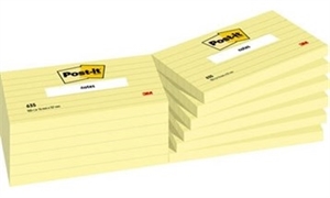 3M Post-It Poznámky 76 x 127 mm, linkované žluté
