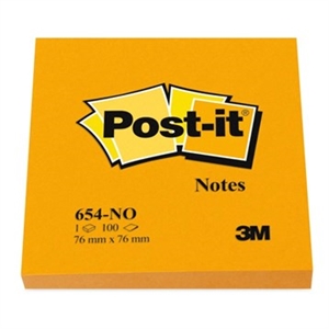 3M Připomínkové lístky Post-it 76 x 76 mm, oranžové.