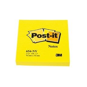 3M Post-it poznámky 76 x 76 mm, neonově žluté