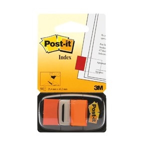 3M Post-it indexové záložky 25,4 x 43,2 mm, oranžové