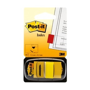3M Post-it Indexfaner 25,4 x 43,2 mm, žluté.
