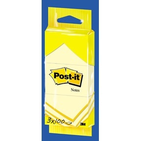 3M Poznámkové bloky Post-it 38 x 51 mm, žluté - 3 balení