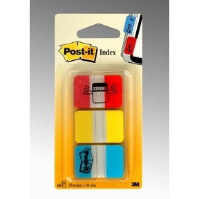 3M Post-it Indexfaner 25,4x38,1 výrazné barvy - 3 balení