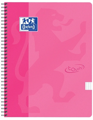 Oxford Touch notesbog A5+ se čtvercovým papírem 5x5, 70 listů, 90g, růžová.