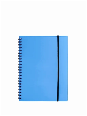 Büngers Notesbog A5 plastová s otočným spirálovým vazem modrá