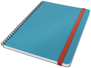 Leitz notesblok Cosy s kovovou spirálou, ve velikosti L s 80 listy, 100g papírem, modrá.