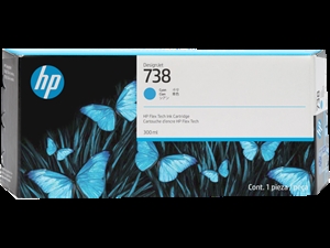 HP 738 300-ml azurová náplň pro tiskárnu DesignJet