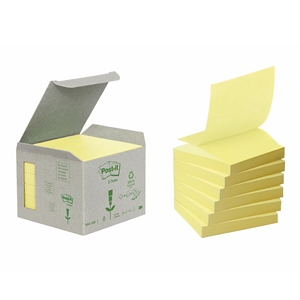 3M Post-it Z-Notes 76 x 76 mm, recyklované, žlutá - 6 balení