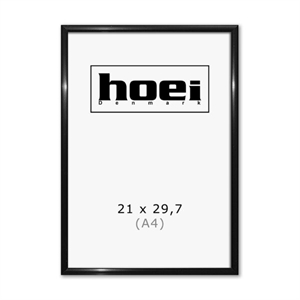Černý hliníkový rám 21 x 29,7 cm PLEXI - (A4)