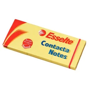 Esselte Contacta Notes 50x40 mm, žluté - 3 balení