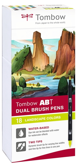 Tombow křídelníček ABT Dual Brush 18P-6 Landscape – krabice (18)