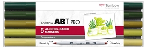 Tombow Marker alkohol ABT PRO Dual Brush 5P-5 Zelená barva (5)