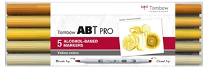 Tombow Marker alkohol ABT PRO Dual Brush 5P-5 žluté barvy (5)