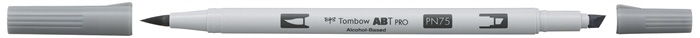 Tentokrát se jedná o alkoholový propiskový marker Tombow ABT PRO Dual Brush N75 ve stínu chladné šedé 3.