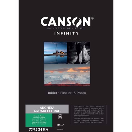 Canson Arches Aquarelle Rag (Pure White) 310 - 5" x 7", 25 archů