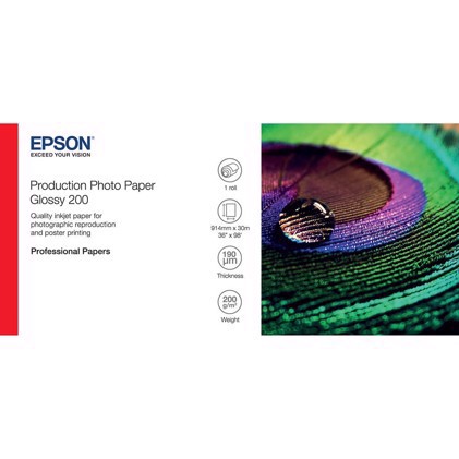 Epson Production Photo Paper Glossy 200 36" x 30 metrů