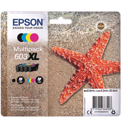 Epson T03U multipack 4-barvy 603XL inkoustová kazeta
