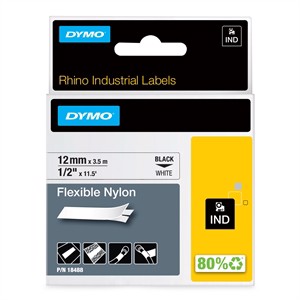 Lepící páska Rhino 12 mm x 3,5 m flexibilní nylon černá/bílá