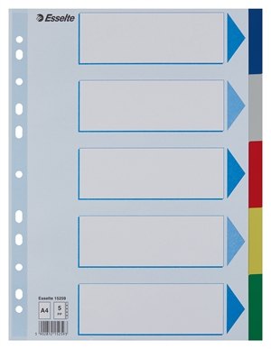Esselte Faneblade PP A4 5-dílné záložky barevné záložky.