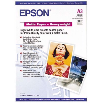Epson Matte Paper Heavy Weight 167 g, A3 50 Archa