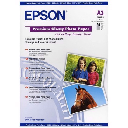 Epson Premium Glossy Photo Paper 255 g, A3 - 20 Archa