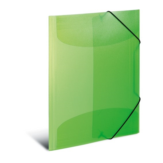 HERMA elastický pohledový soubor 3-klap PP A3 transparentní zelený