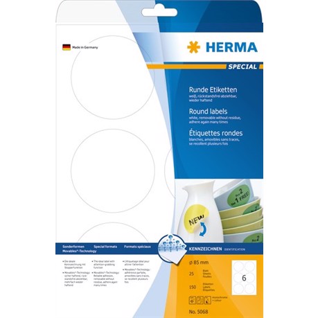 HERMA etiketa odstraňovací ø85 mm, 600 ks.