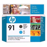 HP 91 - Matná černá a cyan printhoveder