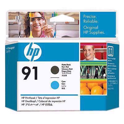 HP 91 - Matt Black a cyan Tisková hlavaer