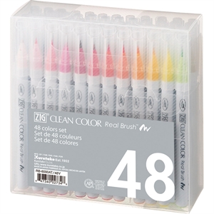 ZIG Clean Color brush pen set sada s 48 kusy