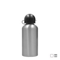 Aluminium Water Bottle 500 ml / 17oz - Silver With two tops