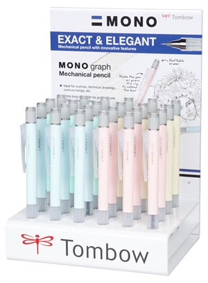 Tombow Stiftblyant MONO graph 0,5 pastel display (24) - Toaletní pero Tombow MONO graph 0,5 pastelová kolekce (24)