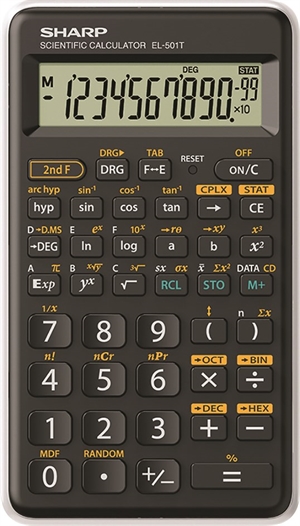 Ostře Technická kalkulačka SHARP EL-501TBWH, Černá/Bílá