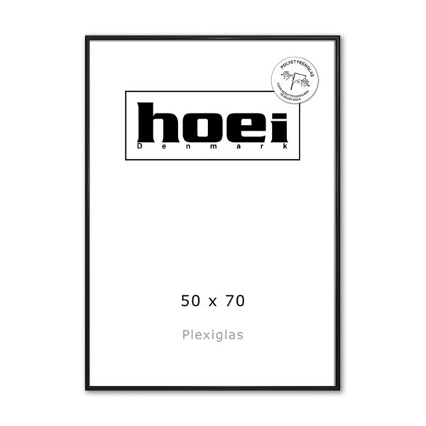 Černý hliníkový rám 50 x 70 cm PLEXI