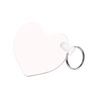 Unisub Keychain - Heart 2 Sided Gloss White FRP - 57,2 x 63,5 x 2,29 mm