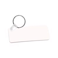 Unisub Keychain - Rectangle 2 Sided Gloss White FRP - 31,7 x 76,2 x 2,29 mm