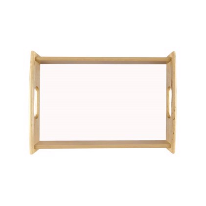 Unisub Large Natural Serving Tray with Hardboard Insert (25 pack) Gloss White Wood/Hardboard - Insert 279,4 x 431,8 x 3,18 mm