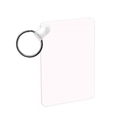 Unisub Keychain - Rectangle 2 Sided Gloss White Aluminium - 40,6 x 57,15 x 1,14 mm