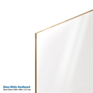 Unisub Sheet Stock, Hardboard 3,17 mm 1 Side Gloss, White, 1200 x 600 mm