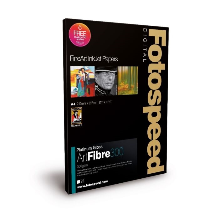 Fotospeed Platium Gloss ART FIBRE 300 g/m² - A3+, 25 listů