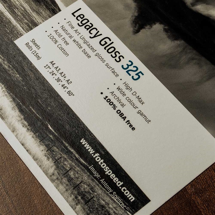 Fotospeed Legacy Gloss 325 g/m² - A3, 25 Archa